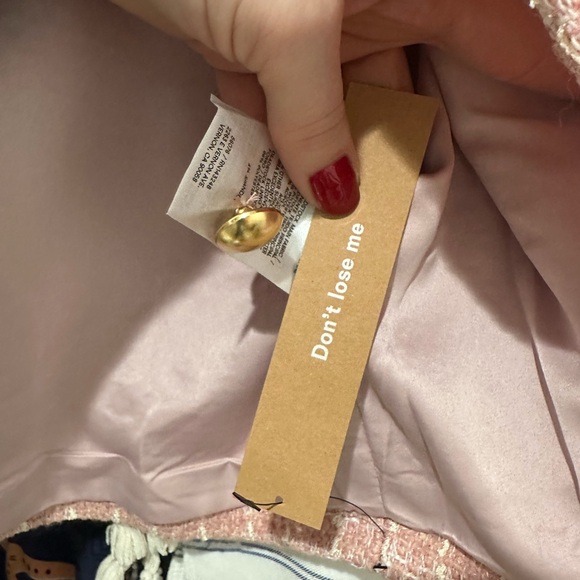 Reformation Trista Jacket Pink Tweed size SMALL - Picture 3 of 4